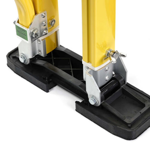 Replacement Kit For Stilts That Lets You Swap Worn Parts Fast On Site with K7 Sleeve Bearings, side view of footrest attachment