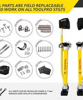 Replacement Kit For Stilts That Lets You Swap Worn Parts Fast On Site, compatible with all stilts, including K7 sleeve bearings
