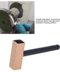 Stone Dresser Disc Wheel Abrasive Tool With Anti Slip Handle Small Lightweight Metal Alloy shown in use and as standalone tool