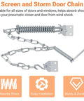 Storm Door Closer, Heavy Duty Screen Door Closers with Protector Chains Spring, Storm Door Bracket Kit Compatible with Andersen/Emco/Larson/40201