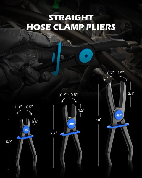 Straight pliers from 6 Piece Hose Pinch Off Pliers Set for flexible hoses brake fuel and coolant maintenance