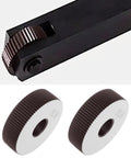 Two Pieces P1.0mm Straight Knurling Wheels, 28x8x8mm Steel Rollers shown on tool and separately, for Knurling Tools and Lathe Holders