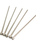 Five Straight Punching Ejector Pins HSS W6542 with round tips for plastic injection molding, hardened alloy steel with nitrided surface