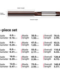 Diagram showing dimensions of Hand Reamer Set For Metal H8 Precision Straight Slot Reamers 4mm to 12mm, 5 Piece DRINYOUNG Kit.