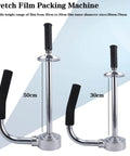 Industrial Stretch Wrap Dispenser With Built In Cutter For Easy Pallet Wrapping Adjustable 12 To 20 Inch Handle