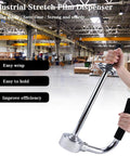 Industrial Stretch Wrap Dispenser With Built In Cutter For Easy Pallet Wrapping Adjustable 12 To 20 Inch Handle