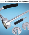 Industrial Stretch Wrap Dispenser With Built In Cutter For Easy Pallet Wrapping Adjustable 12 To 20 Inch Handle components shown