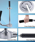 Industrial Stretch Wrap Dispenser With Built In Cutter For Easy Pallet Wrapping Adjustable 12 To 20 Inch Handle close-up