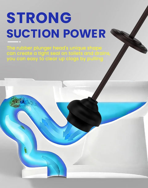 Anti Hand Off Toilet Plunger With Holder For Bathroom Heavy Duty Bronze Finish Powerful Suction Cup Demonstration