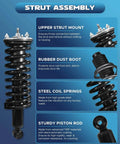 Beefy Front Struts Shocks Absorbers With Coil Spring Fit Dodge Ram 1500 4WD Without Air Suspension Replacement 2009 2018