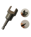 Heavy duty strut socket adapter forged from heat treated alloy steel for 1/4 inch drive tools, shown from different angles