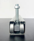 Four Wheel Trolley Assembly With Silent Rolling, M10 Bolt, Fits 1-5/8 Inch Wide Strut Channel