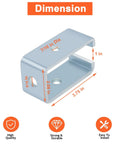 Image of a dimensioned heavy duty 1 5/8 inch strut channel trolley hanger showing size, design, and features for durable installation.