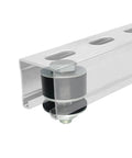 Two Pack Strut Channel Trolley Stopper And Roller Limiter For One And Five Eighths Inch Wide And Taller Strut Channels, metal and rubber stopper