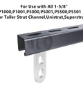 Metal strut channel compatible with 2 Wheel Trolley Assembly Rollers with Deep Groove Bearings Galvanized Steel Build.