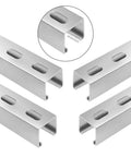 Strut Channel Trolley Track, 57 in (4.75 ft) 1-5/8" x 1-5/8", 12 Gauge Steel U-Channel, Galvanized Finish, Slotted Back, Pack of 4