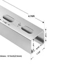 Diagram of Strut Channel Trolley Track, 57 in (4.75 ft) 1-5/8" x 1-5/8", 12 Gauge Steel U-Channel, Galvanized Finish, Slotted Back.