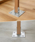 8 Piece Strut Post Base For 1-5/8 Inch Single Strut Channel Ground Floor Mount 6 Inch Square Bracket With Four Holes Heavy Duty