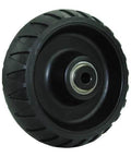 Stryker Stretchers 6" x 2" Replacement Wheel - black thermoplastic rubber, side view, sealed bearings visible