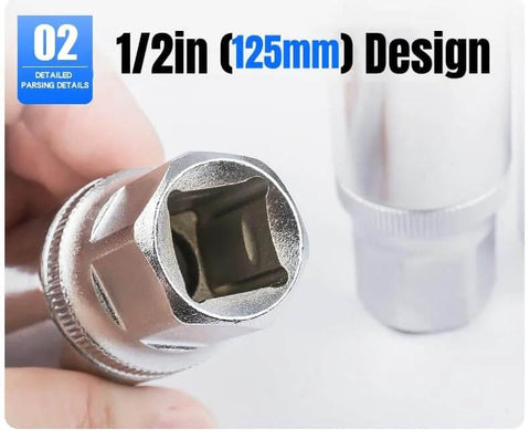 Heavy Duty Stud Extractor Set For Broken Stud Removal, 4 Piece Metric Stud Remover Kit With 6mm, 8mm, 10mm, 12mm Sockets
