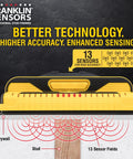 ProSensor M210 13-Sensor Stud Finder demonstrating precise multi-point sensing on wood and metal studs with live wire detection.