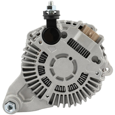 Beefed Up 130A High Output Alternator Replacement For Subaru Crosstrek 2016 2017 2.0L Base Limited Premium Sport Touring Impreza 2015 2016 WRX 2018 2021 2.0L Durable Easy Install Ready To Drive. Front view of the alternator showing the housing and connector ports.