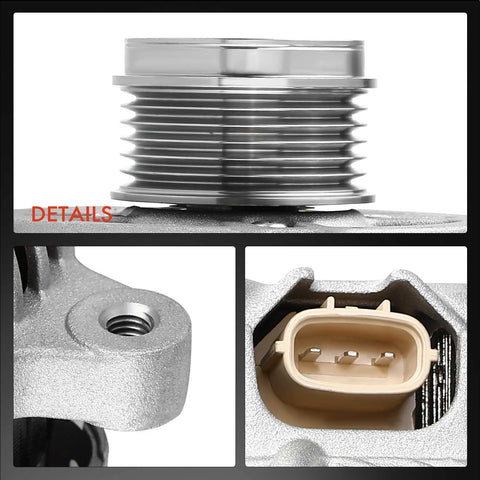 Close-up of Alternator Replacement For Subaru Outback And Legacy 2013 2014 2.5L 12V 110Amp CW 6-Groove Clutch Pulley