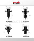 Subaru Compatible 121Pcs Push Rivet Clips Set Pro Grade In 7mm 8mm 9mm 10mm Sizes For Bumper Fender Engine Cover And Grille Retainers Replacement 909140007 909140065 909140051 With Removal Tool Xislet shown with dimensions