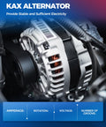 Close-up of a 110 Amp 12 Volt Alternator For 2011 Subaru Forester Replacement Plug And Play With CW Rotation 6-Groove Pulley 11579N OE Grade Output 11083 23700-AA701 Compatible.