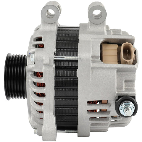 Side view of 110 Amp High Output Alternator For Subaru Forester 2011 2012 2013 2.5L X Limited Premium Touring Convenience XS XT Sports XT Plug And Play Replacement 11579 Fits Forester X XS XT Sports 2.5L Engines.