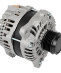 Beefed Up High Output 130 Amp 12V Alternator For Subaru Forester front view with 6 groove clutch pulley and internal fan OE 11683 replacement
