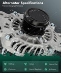 Premium Alternator Fit For Subaru Forester 2014 2015 2016 2017 2018 2.0L 2.5L 12V 130Amp CW 6-Groove Clutch Pulley