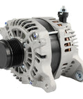 Beefed Up 130A High Output Alternator Replacement For Subaru Crosstrek 2016 2017 2.0L Base Limited Premium Sport Touring Impreza 2015 2016 WRX 2018 2021 2.0L Durable Easy Install Ready To Drive showing side view with pulley and mounting bracket
