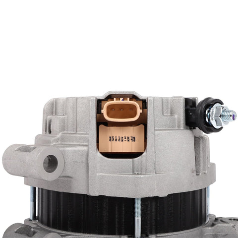 Close-up of Beefy 110 Amp 12V Alternator For Subaru Impreza 2012 2014 And XV Crosstrek 2013 2014 With OE 11631N connector detail.