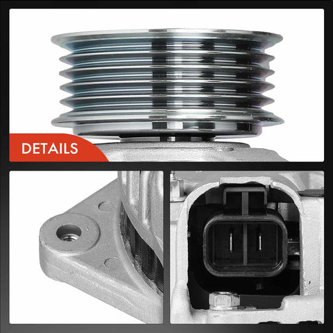 Close-up details of Ride Ready Replacement Alternator For Subaru Legacy 1995 To 1999, 12V 85A, 5 Groove Pulley