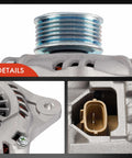 Close-up of Alternator Replacement For Subaru Outback 2015 2016 2017 And Legacy 2015 2017 3.6L 12V 130A Six Groove Clockwise Pulley.