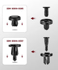 Subaru Compatible 121Pcs Push Rivet Clips Set Pro Grade In 7mm 8mm 9mm 10mm Sizes For Bumper Fender Engine Cover And Grille Retainers Replacement 909140007 909140065 With Removal Tool Xislet showing OEM 90914-0007 and 90914-0065 clips.