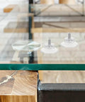 10 Pack Transparent Suction Cups With M6 Screws Nuts Grab And Go Anti Slip Vacuum Grip Hooks shown on glass surface
