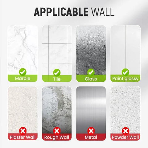 Applicable surfaces for Golden Suction Cup Hooks For Glass And Tile Surfaces No Drill Wreath Hanger, including marble and tile.