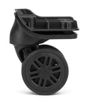 Side view of Suitcase Wheels Swivel Casters Luggage Replacement Model W044-B with Dual Wheels, made from PVC and PP.