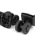 Suitcase Wheels Swivel Casters Luggage Replacement Model W044-B showing dual wheels and mounting base from PVC and PP.