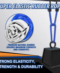 Super elastic rubber rope with premium natural rubber, showcasing strength and durability in 32 Piece Bungee Cords And Tarp Clips Assortment Kit.