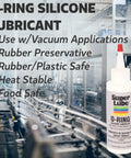 Super Lube O-Ring Silicone Lubricant - Waterproof Silicone & Rubber Seal Grease - Heat Stable Lubricant & Oxidation Protection - Food Grade H1 Grease - Clear - Bottle - 4 oz (56204) shown with factory background.