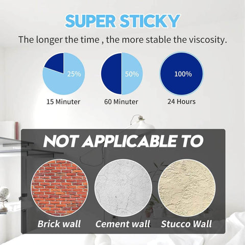 Heavy Duty Double Sided Foam Tape Waterproof Mounting Adhesive Tape For LED Strip Lights and Home Office Decor adhesion chart