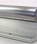 Close-up of ✝️ NB WSS16x24 1" inch Supported Shaft Rail Assembly Linear Motion in aluminum for automation systems, showing smooth rail surface.