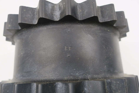 Close-up of Sure-Flex Coupling Sleeve 10J D574620 for industrial shaft connections by TB Woods, showing black heavy-duty material.