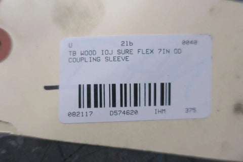 Label of Sure-Flex Coupling Sleeve 10J D574620 For Industrial Shaft Connections with barcode on packaging