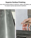 Smooth aluminum and a hand showing surface finish using Pro Grade 90 Degree Dual Insert CNC Fly Cutter For BT FMB22 Tool Holder.