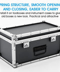 Toolbox with Two Pack Heavy Duty Spring Loaded Surface Mount Handles for tool boxes chests cabinets cases and speakers.