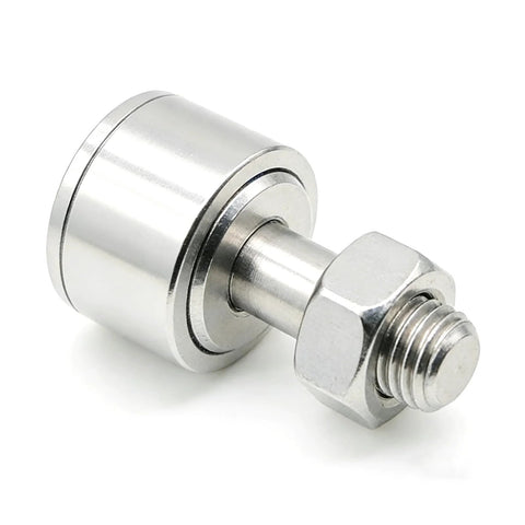 Cam Follower Needle Roller Bearing In SUS304 Stainless Steel, KR13 CF5, side view showing M5X0.8mm thread, compact for CNC and robotics.